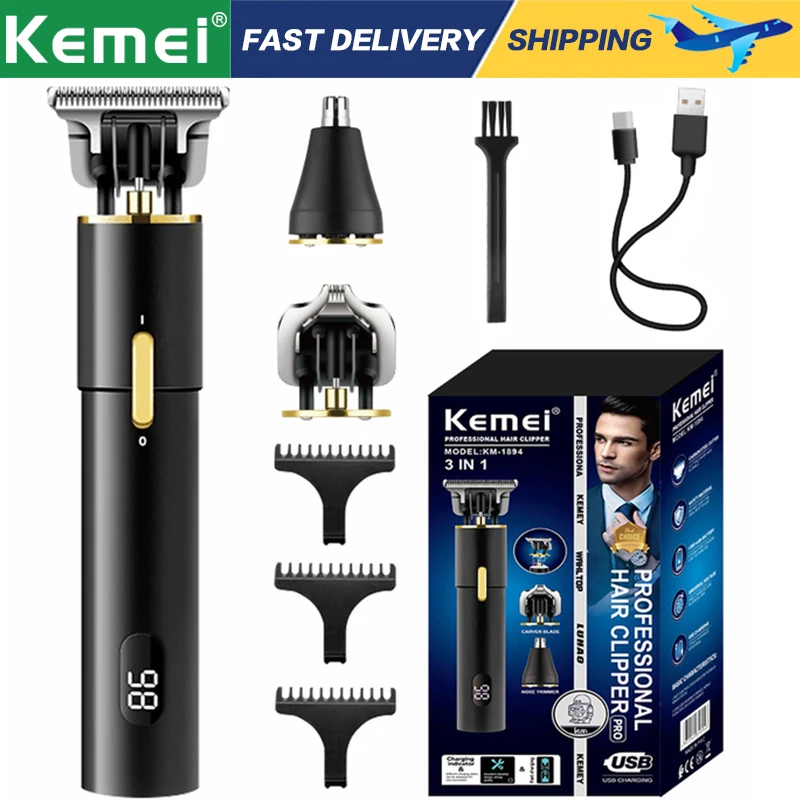 Kemei триммер для волос Беспроводная Машинка для стрижки волос многофункциональный электрический триммер USB Перезаряжаемый ЖК-дисплей для мужчин машинка для стрижки волос
Kemei триммер для волос Беспроводная Машинка для стрижки волос многофункциональный электрический триммер USB Перезаряжаемый ЖК-дисплей для мужчин машинка для стрижки волос