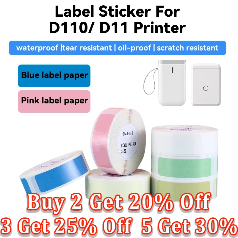 

【Buy 5 Get 30% Off】Niimbot D11 / D110/D101 Printer Price Tag Sticker Supermarket Commodity Label Marking Thermal Sticker Roll