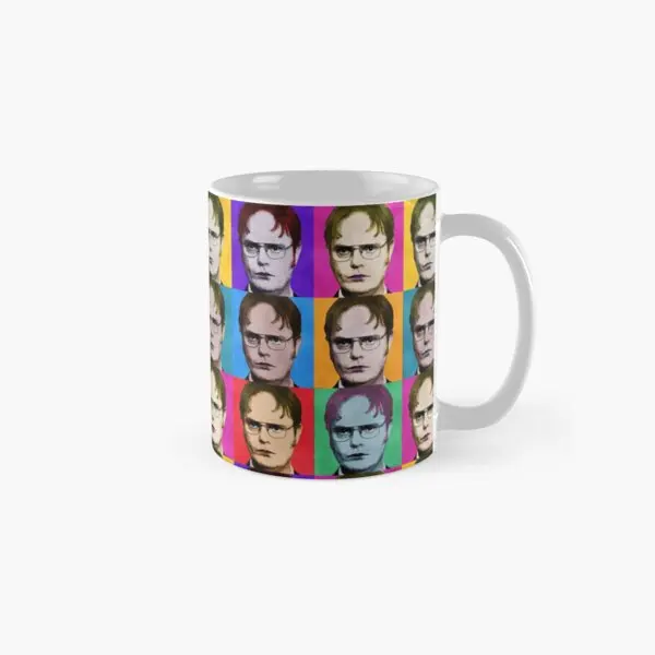 

Dwight Schrute Diptych Classic Mug Handle Round Printed Cup Photo Simple Image Drinkware Picture Gifts Design Coffee Tea