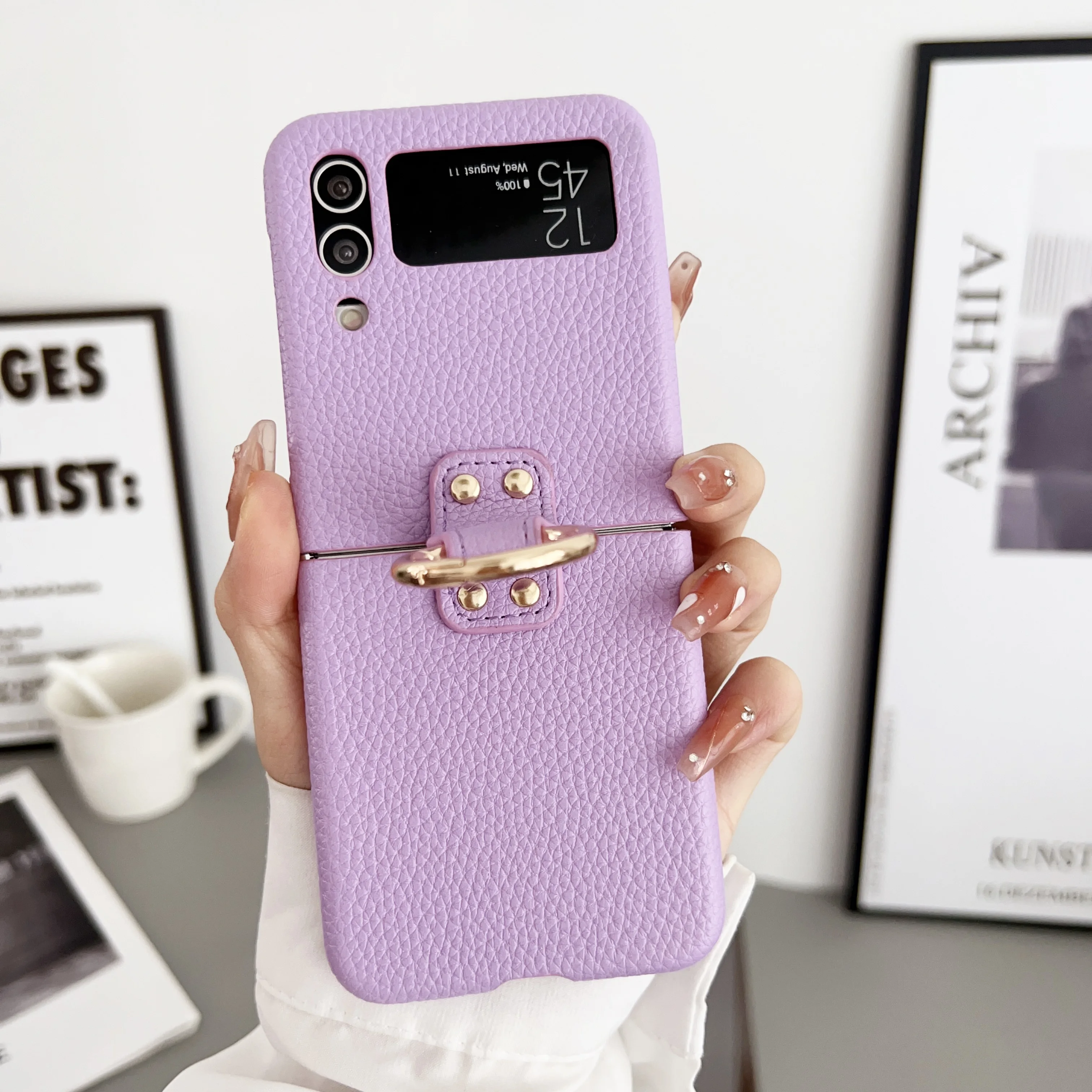 For Samsung Galaxy Z Flip 4 3 Case Colorful Luxury Leather With Ring Holder Folding Shockproof Protection Back Cover Accessories
For Samsung Galaxy Z Flip 4 3 Case Colorful Luxury Leather With Ring Holder Folding Shockproof Protection Back Cover Accessories