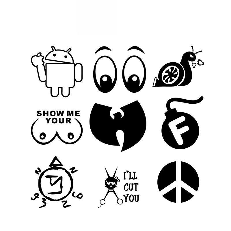 

Show Me Your BOOTS BOOST SNAIL Turbo EyesPVC Decal Laptop Interesting Rude Breast Car Sticker Waterproof Black/white, 15cm*14cm