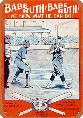Metal Sign - 1928 Babe Ruth Song Sheet Music - Vintage Look Wall Decor for Cafe Bar Pub Home Beer Decoration Crafts
Metal Sign - 1928 Babe Ruth Song Sheet Music - Vintage Look Wall Decor for Cafe Bar Pub Home Beer Decoration Crafts