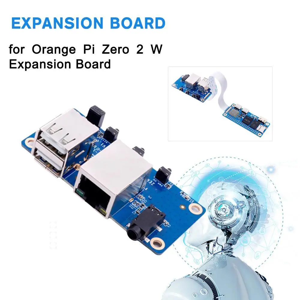 

For Orange Pi Zero 2 W Expansion Board 24pin Interface Expand USB2.0 100M Ethernet Infrared Reception Audio Output TVout Functio