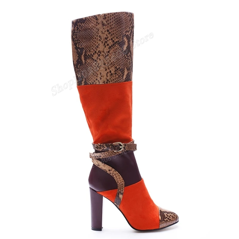 Mutilcolor Snakeprint Knee High Boots Suede Round Toe Chunky Heel Side Zipper Women Shoes 2023 Fashion Sexy Zapatos Para Mujere
Mutilcolor Snakeprint Knee High Boots Suede Round Toe Chunky Heel Side Zipper Women Shoes 2023 Fashion Sexy Zapatos Para Mujere