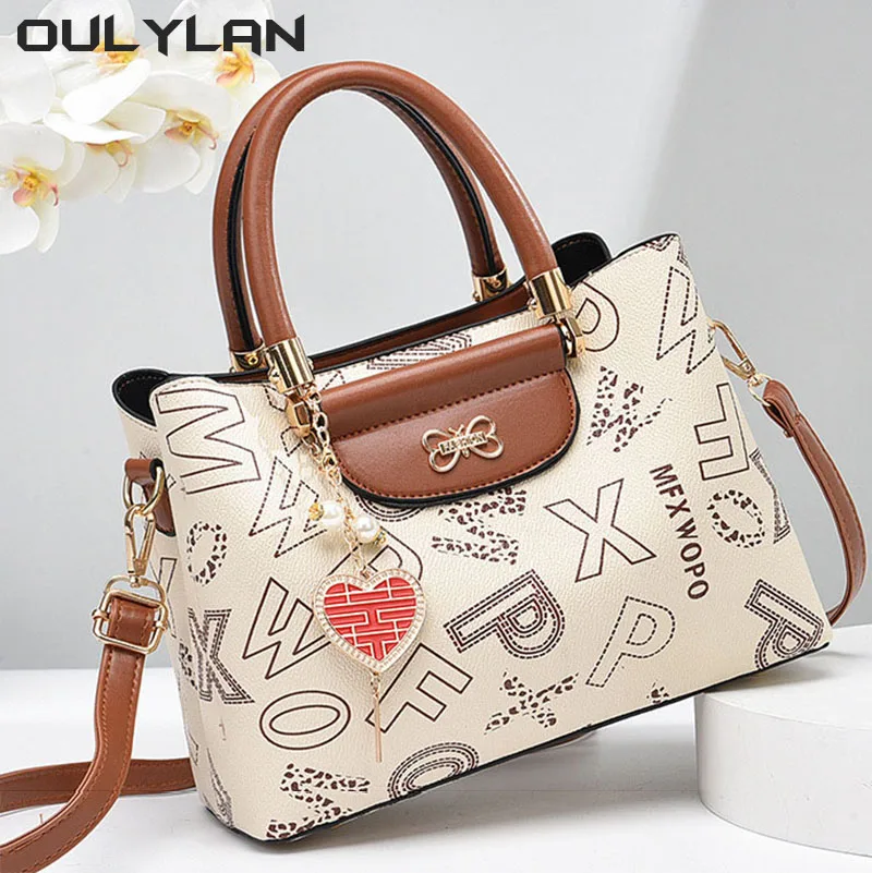 

Women Leather Handbags New Luxury Ladies Hand Bags Horizontal Square Lattice Letters Bags Purse Fashion Shoulder Bags