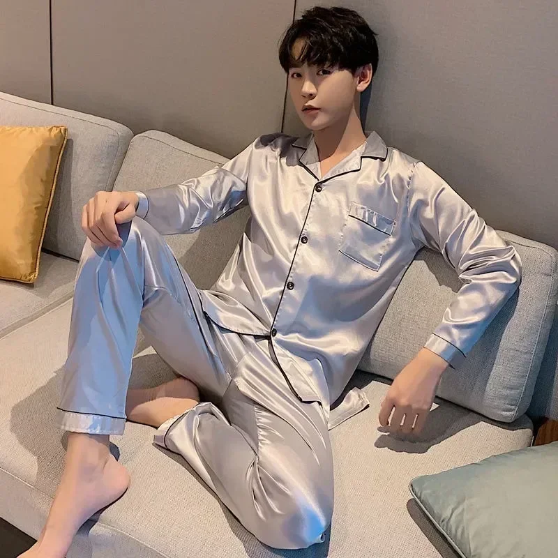 Pyjama Wear Man Long Soft Night Sets Loungewear Home Size Male New Pajama Fashion Satin Men for Sleeve Sleepwear Big Silk Shirt
Pyjama Wear Man Long Soft Night Sets Loungewear Home Size Male New Pajama Fashion Satin Men for Sleeve Sleepwear Big Silk Shirt