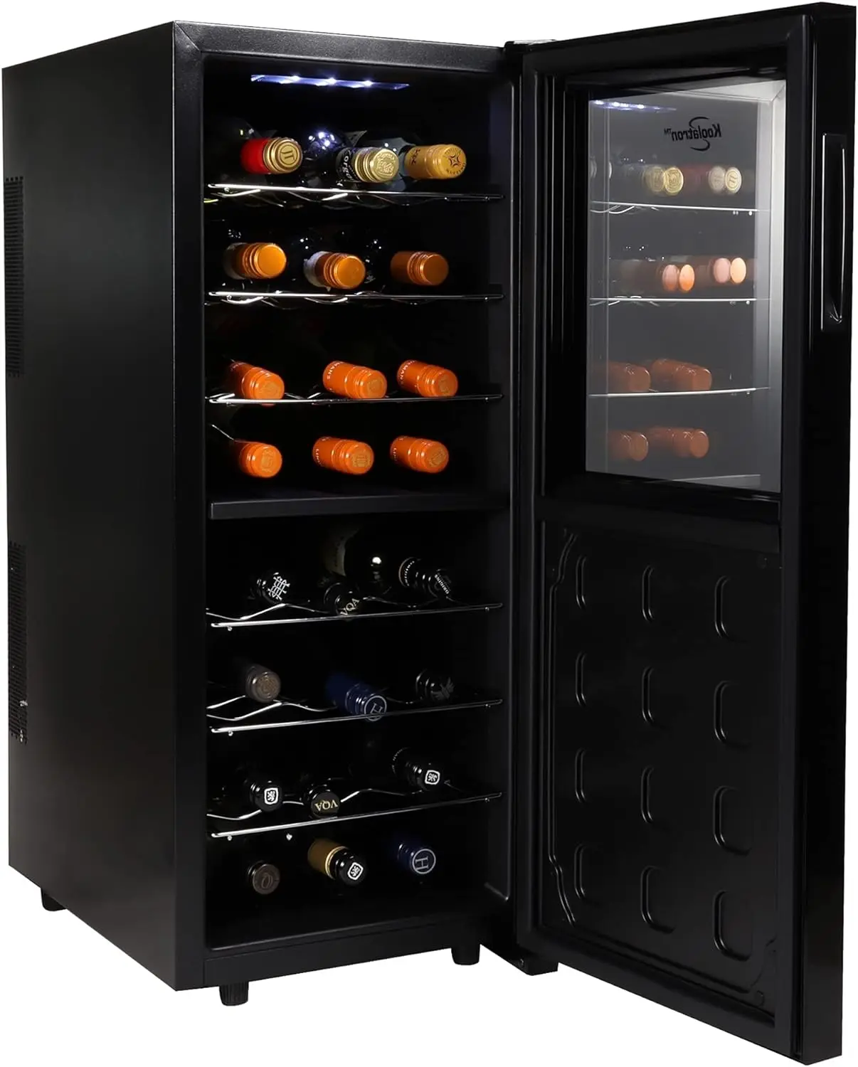 

Двухместный винный охладитель для бутылок, черный термоэлектрический винный холодильник, 2,4 куб. Футов (68 л), отдельно стоящий винный погреб, красный, белый, Sparklin