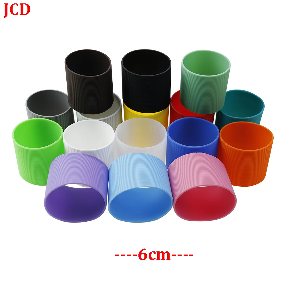 

1Pcs 6CM Straight Silica Gel Threaded Cup Middle Cover Glass Water Cup Antiskid Anti Scald Heat Insulation Protective Cover