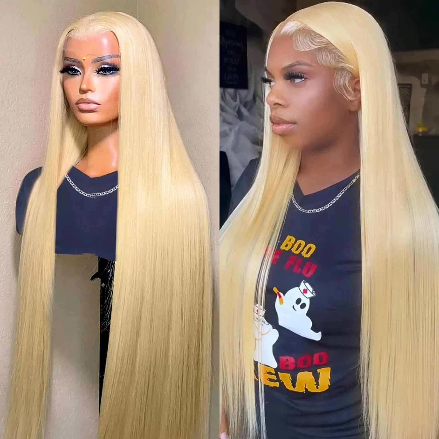 

Blonde 613 HD 30 Inch Straight 13x6 Lace Frontal Wig For Black Women 180% Density 13x4 Hd Transparent Lace Front Human Hair Wigs