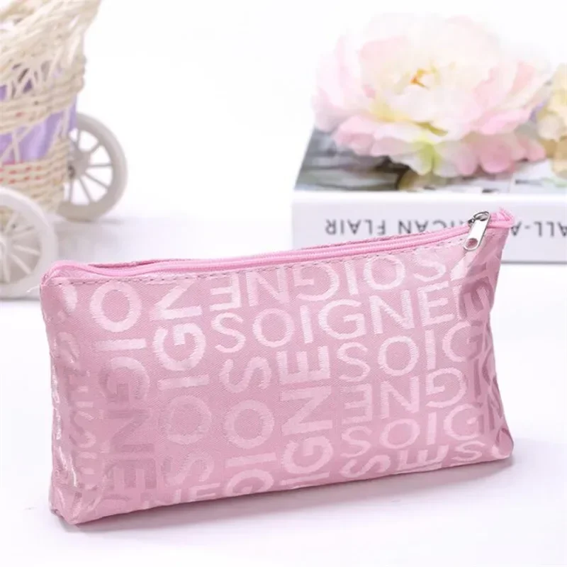

Women Cosmetic Bag Portable Cute Multifunction Beauty Zipper Travel Letter Makeup Bags Pouch Toiletry Organizer Holder Toiletry