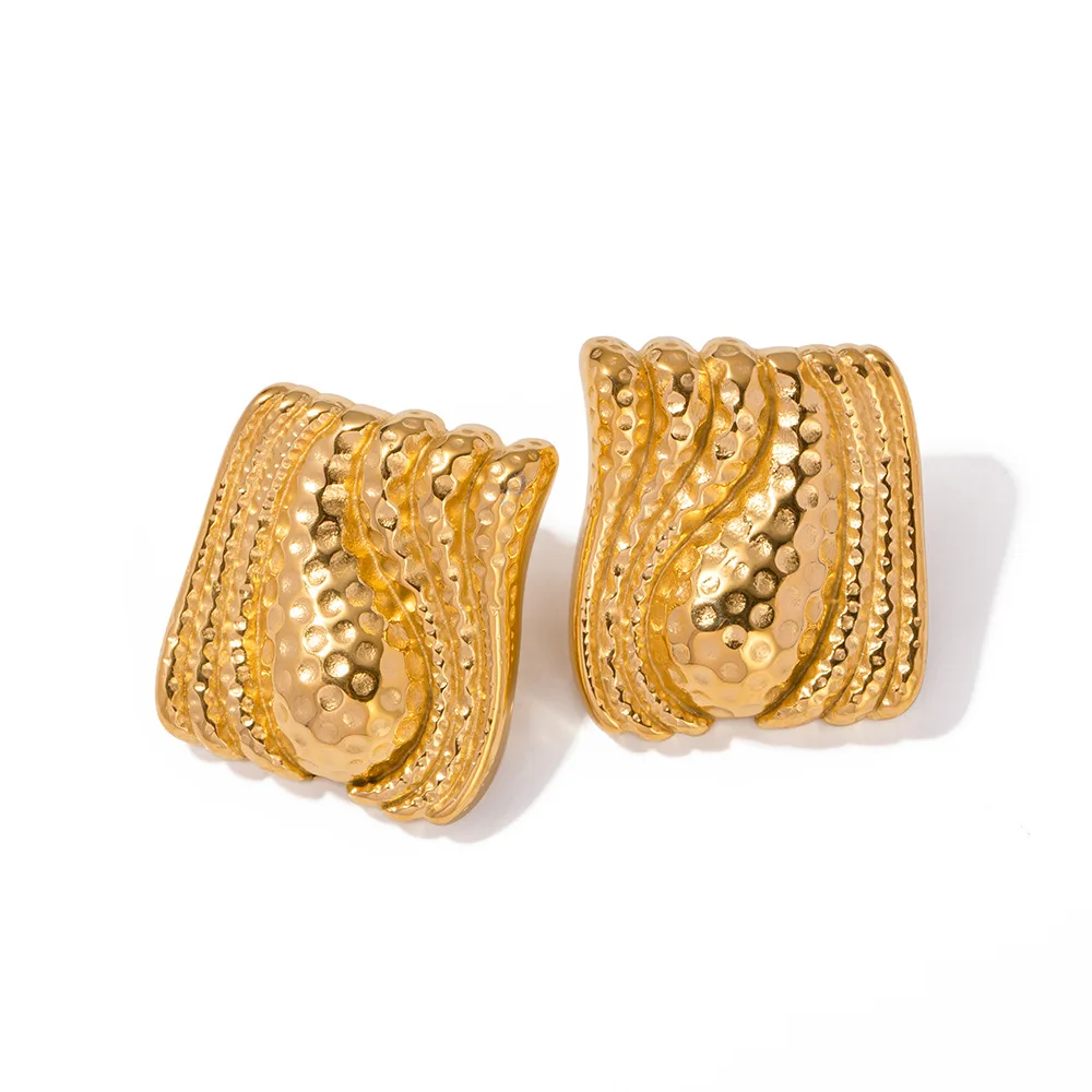 Stainless Steel PVD 18K Gold Plated Tarnish Rugged Square Stud Earrings For Woman Jewelry Wholesale 2023 Trendy
Stainless Steel PVD 18K Gold Plated Tarnish Rugged Square Stud Earrings For Woman Jewelry Wholesale 2023 Trendy