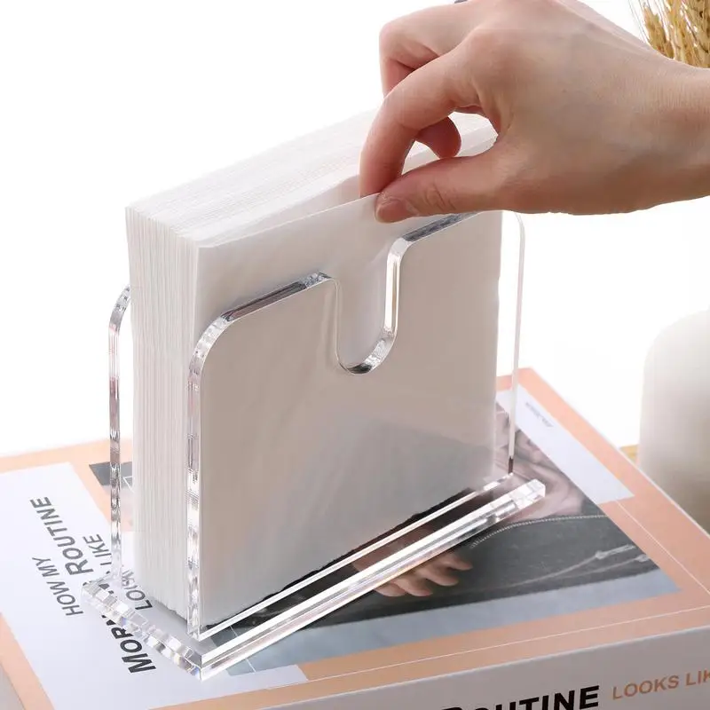 

Clear Acrylic Tissue Box Holder Freestanding Transparent Napkin Holder Napkin Organizer desktop Napkins Holder Organizer Case