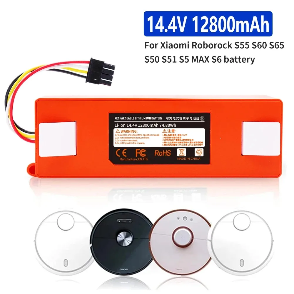 

100% Original BRR-2P4S-5200S Robotic Vacuum Cleaner Replacement Battery For Xiaomi Roborock S55 S60 S65 S50 S51 S5 MAX S6 Parts