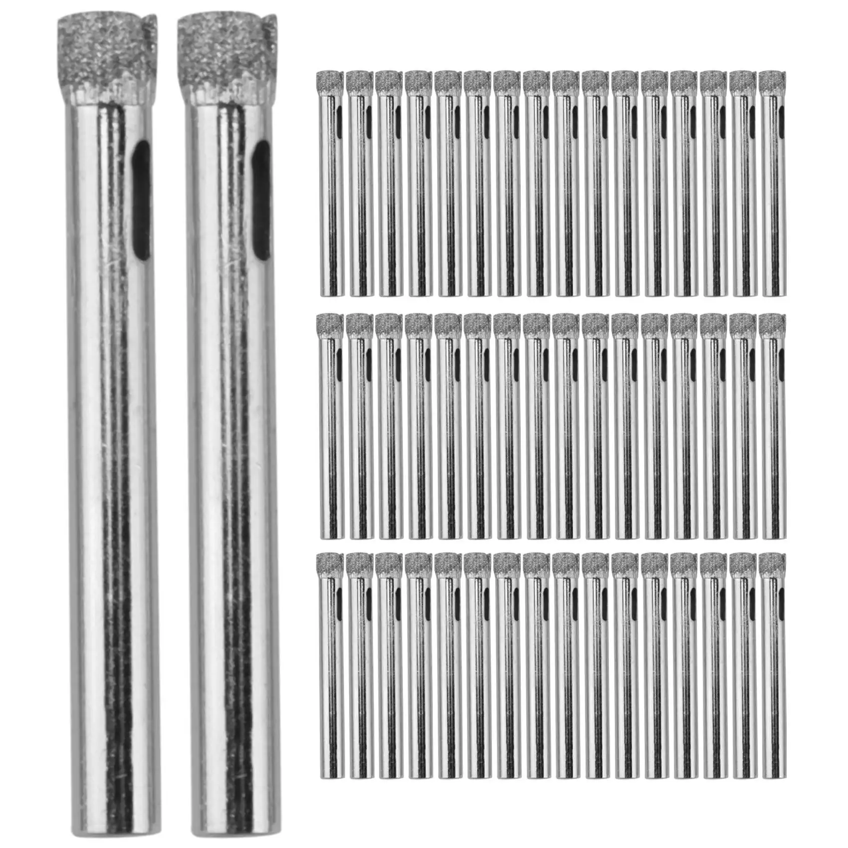 50Pcs Diamond Coated Drill Bit Set 6mm Diamond Tipped Hole Saw for Tile, Glass, Ceramics, Porcelain, Marble
50Pcs Diamond Coated Drill Bit Set 6mm Diamond Tipped Hole Saw for Tile, Glass, Ceramics, Porcelain, Marble