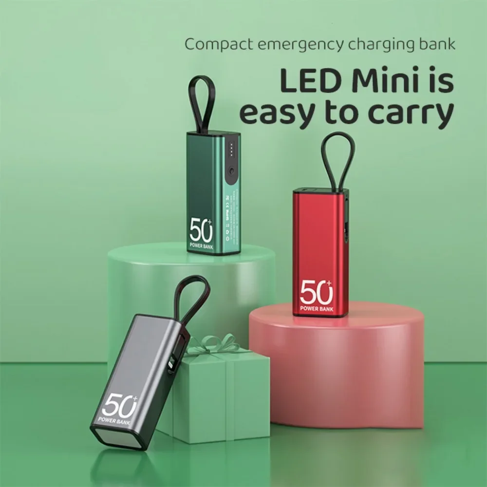 5000mAh Power Banks Flashlight Lighting Phone Fast Charging Charger Large Capacity Power Banks Small Mobile Power with Wire
5000mAh Power Banks Flashlight Lighting Phone Fast Charging Charger Large Capacity Power Banks Small Mobile Power with Wire