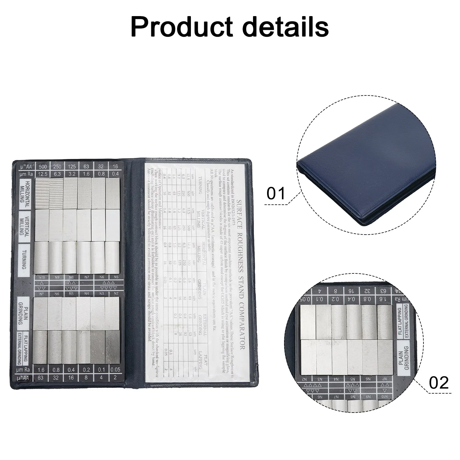 Surface Roughness Comparison Sample Block Ra0.05-12.5mm Roughness Sample Block 6 X 3 X 3/8 Composite Bag Fixing Gauges
Surface Roughness Comparison Sample Block Ra0.05-12.5mm Roughness Sample Block 6 X 3 X 3/8 Composite Bag Fixing Gauges