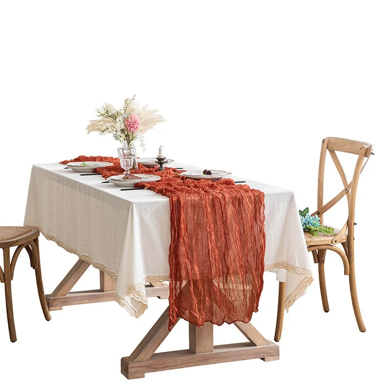 Semi-Sheer Table Runner Vintage Cheesecloth Gauze Table Setting Wedding Dining Party Christmas Banquets Arches Cake Decortion
Semi-Sheer Table Runner Vintage Cheesecloth Gauze Table Setting Wedding Dining Party Christmas Banquets Arches Cake Decortion