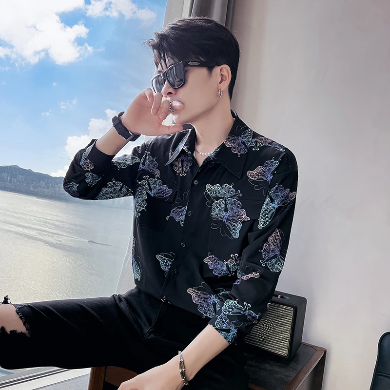 2023 New Dress Shirts Men Slim Fit Chinese Style Print Silk Shirt Spring and Autumn Long Sleeve Casual Shirts Male Clothing E80
2023 New Dress Shirts Men Slim Fit Chinese Style Print Silk Shirt Spring and Autumn Long Sleeve Casual Shirts Male Clothing E80