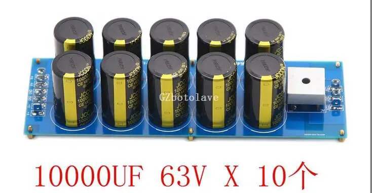 

Power amplifier power supply rectifier board Filter Rectifier DIY hifi Amplifier with 10pcs 10000uF/63V Black gold capacitor