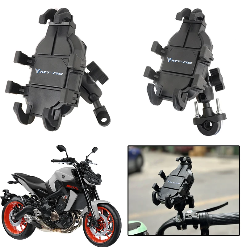 

Phone Holder W/ Shock Absorber Bike Handlebar Rearview Mirror Mount GPS Clip for 4.7-7.1 inch Mobile For Yamaha MT09 MT-09 MT 09