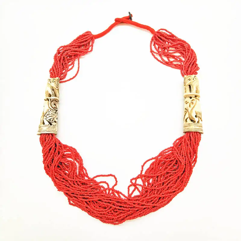 TNL297 Tibetan Necklace Yak Bone Carved Elephants Lion Tribal Necklaces with Red Mini Beads Tibet Jewelry
TNL297 Tibetan Necklace Yak Bone Carved Elephants Lion Tribal Necklaces with Red Mini Beads Tibet Jewelry
