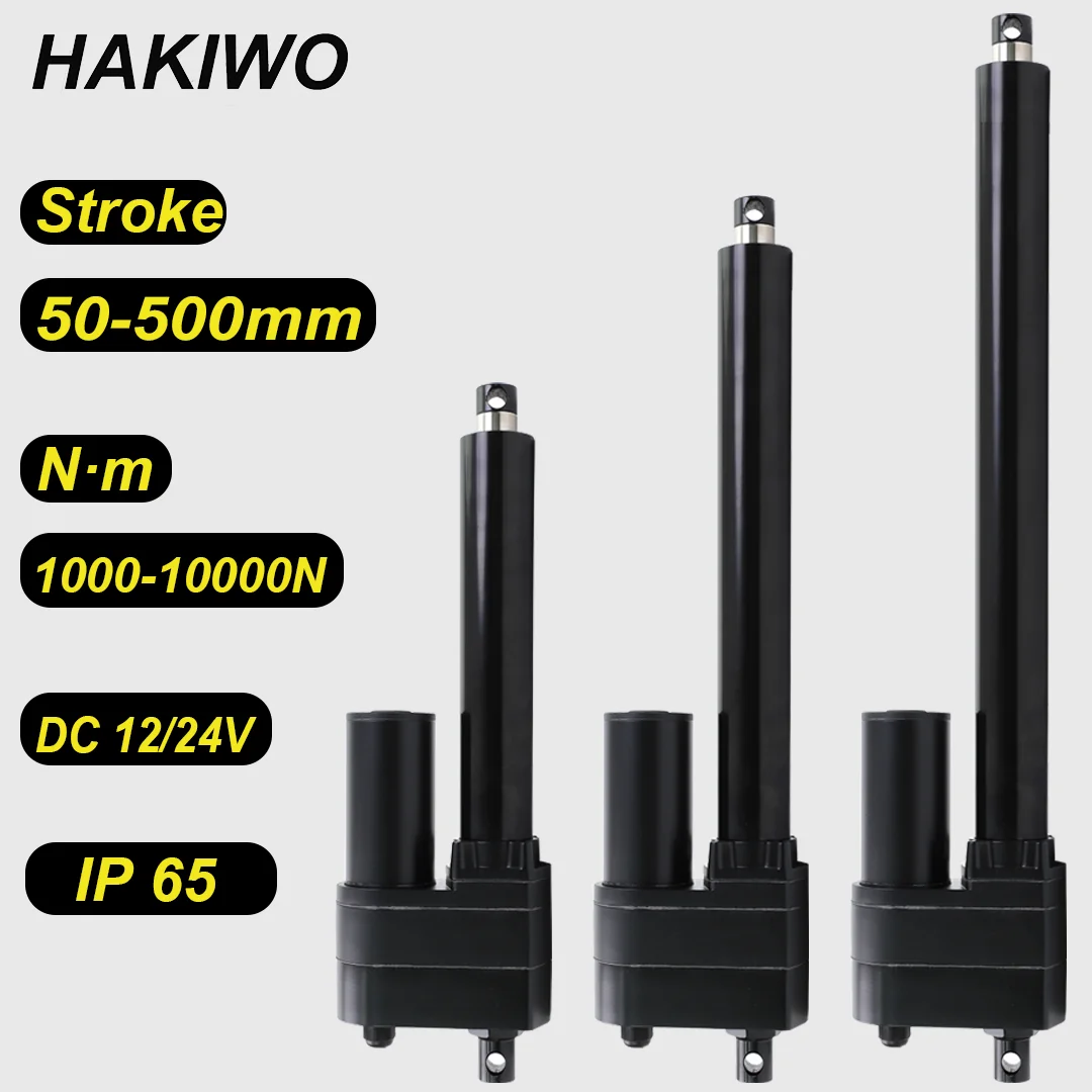 

HAKIWO 8000N Linear Actuator 12V 24V IP65 100mm 200mm 300mm 500mm Stroke Linear Drive Electric Motor Linear Motor 67mm/s Speed