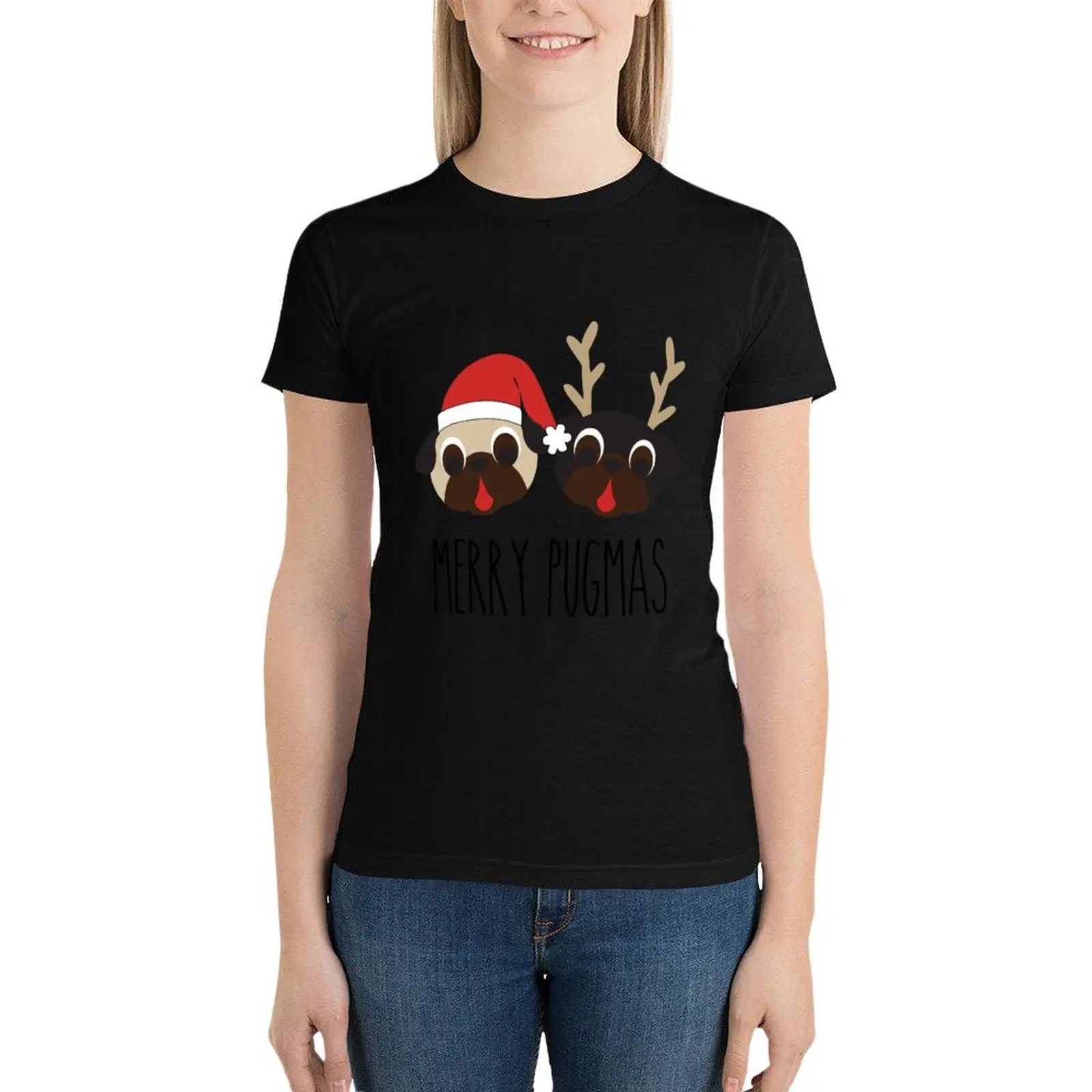 Merry Pugmas Santa & Reindeer Pugs Pattern 2 T-Shirt Short sleeve tee funny tops summer tops Woman T-shirts
Merry Pugmas Santa & Reindeer Pugs Pattern 2 T-Shirt Short sleeve tee funny tops summer tops Woman T-shirts