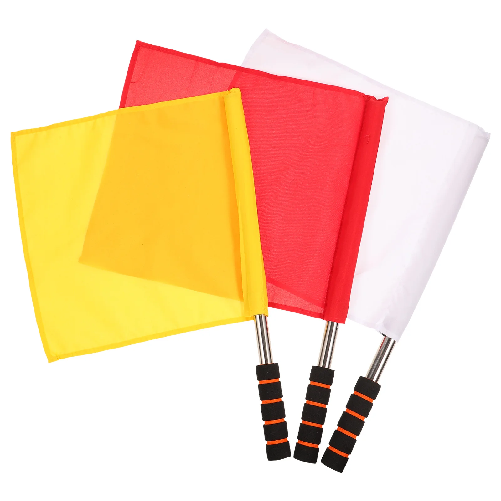 

Healeved Red Flags 3Pcs Referee Flags Stainless Steel Rod Sponge Handle Linesman Flags Flag Signal Flag Hand Flag