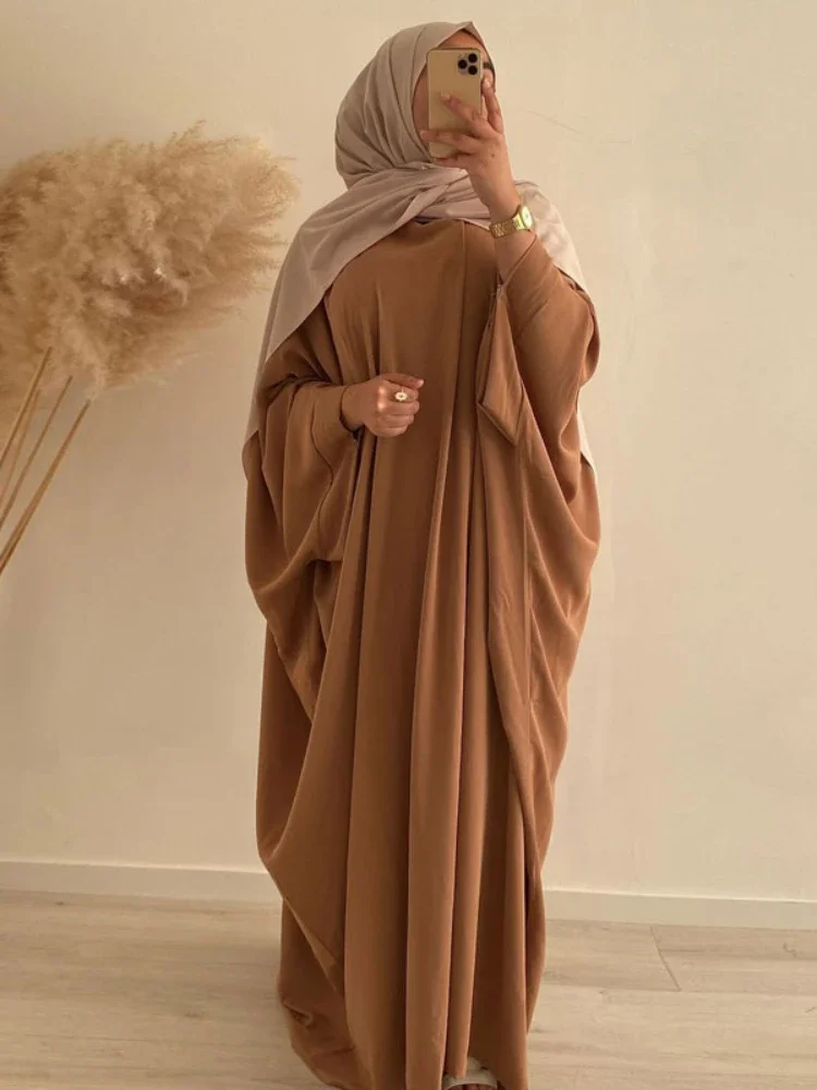 

Eid Muslim Dubai Abaya Women Long Khimar One Piece Batwing Nida Prayer Hijab Dress Kaftan Islamic Robe Dresses Ramadan Jilbab