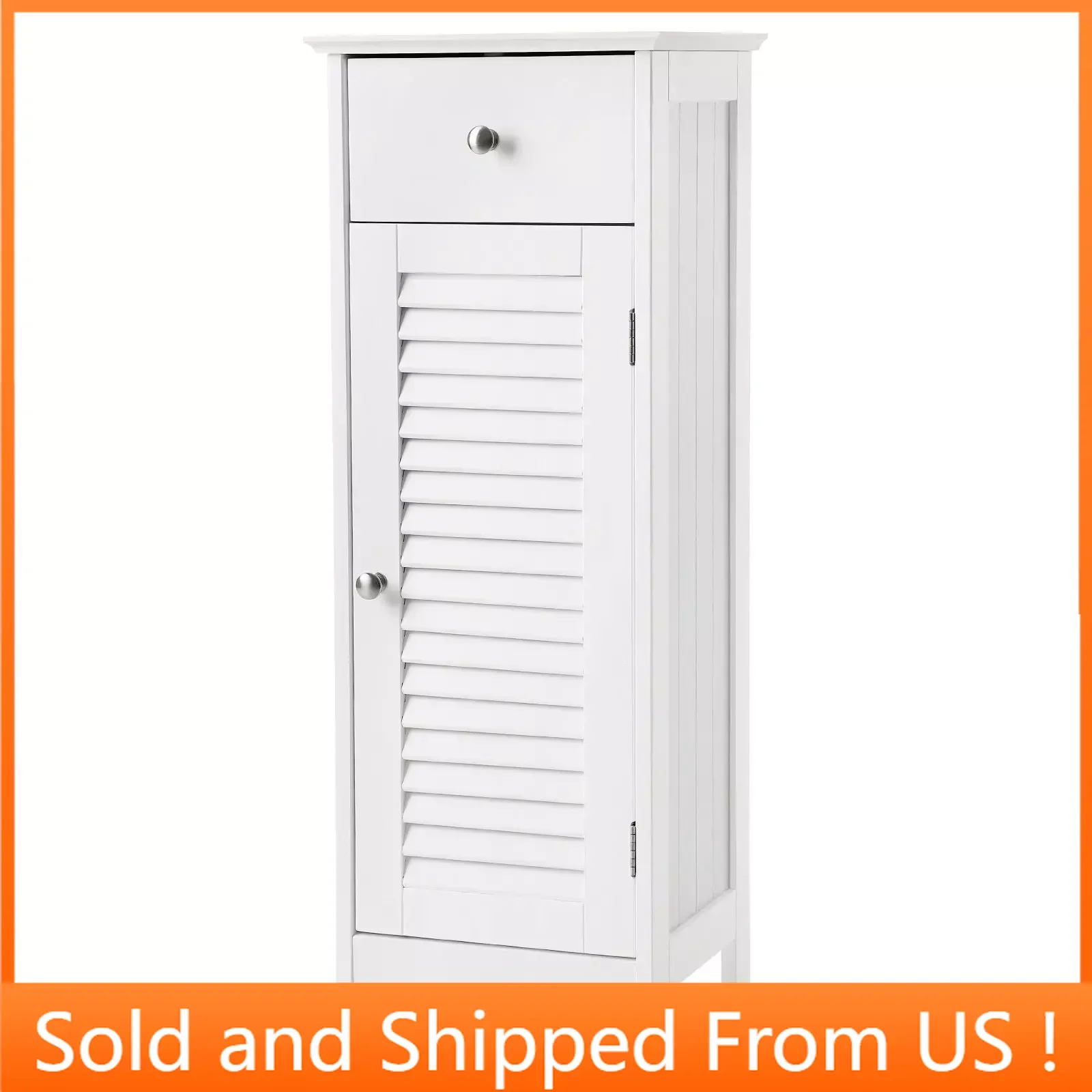 Bathroom Floor Cabinet Storage Organizer Set - Drawer and Single Shutter Door, White, 11.8"D x 12.6"W x 34.3"H
Bathroom Floor Cabinet Storage Organizer Set - Drawer and Single Shutter Door, White, 11.8"D x 12.6"W x 34.3"H