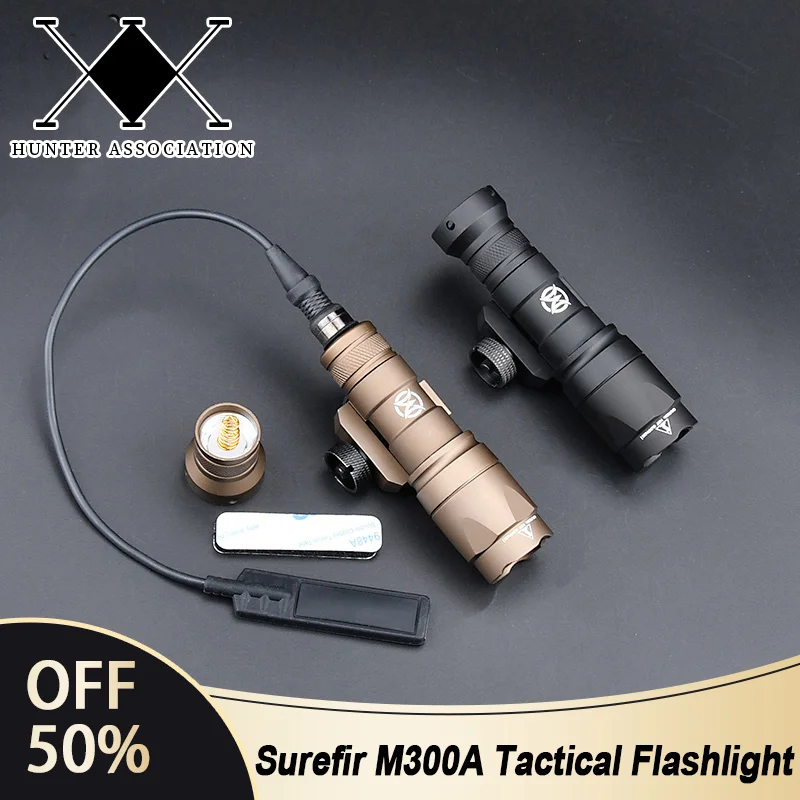 Surefir M300A M300 Tacitcal Flashlight Mini Weapon Scout Hunting LED Light Fit 20MM Picatinny Rail Momentary-on Constant-on Tail
Surefir M300A M300 Tacitcal Flashlight Mini Weapon Scout Hunting LED Light Fit 20MM Picatinny Rail Momentary-on Constant-on Tail
