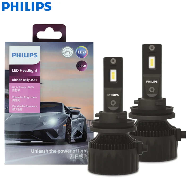 

Philips Ultinon Rally 3551 H11 Car LED Head Light 100W 9000LM High Power Super Bright 6500K White Retrofit Lamps LUM11362U3551X2