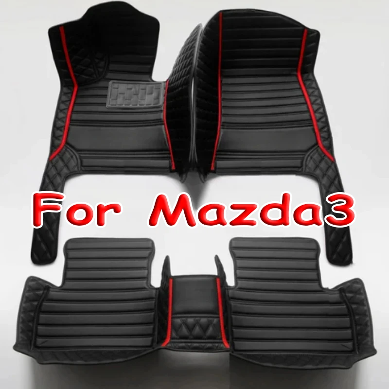 

Car Floor Mats For Mazda3 Mazda 3 BK 2004~2009 Auto Rugs Durable Waterproof Carpet Luxury Leather Mat Full Set Car Accessories