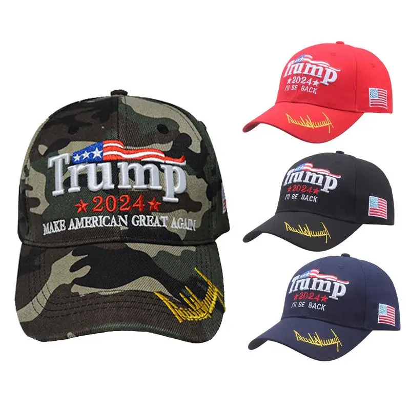 

Trump 2024 Hats Cap Baseball Embroidery Camo USA Make Keep America Great Again Snapback President Hat Wholesale