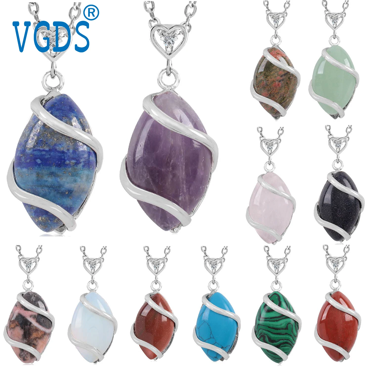 VGDS 2024 New Fashion Natural Crystal Gemstone Eye-shape Pendant Necklaces Couple Men Women Jewelry Included Long Chain 23 Inch
VGDS 2024 New Fashion Natural Crystal Gemstone Eye-shape Pendant Necklaces Couple Men Women Jewelry Included Long Chain 23 Inch