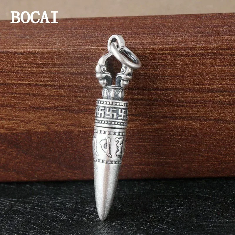 BOCAI 2023 New S999 Silver Retro Personality Om Mani Padme Hum Bullet Pendant Male and Female Gift
BOCAI 2023 New S999 Silver Retro Personality Om Mani Padme Hum Bullet Pendant Male and Female Gift