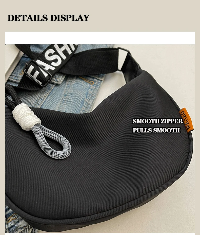 Nylon Hobos Crossbody Bags Solid Casual Zipper Women's Bags 2024 Fashion High Capacity Solid Color Single Shoulder Totes Bag Nylon Hobos Crossbody Bags Solid Casual Zipper Women's Bags 2024 Fashion High Capacity Solid Color Single Shoulder Totes Bag