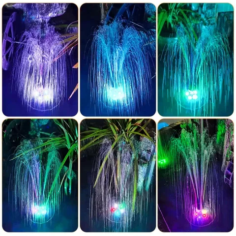 

Solar Panel Powered Floating Fountain Pump 6 Water Styles LED Lights Bird Bath Garden Pool Pond Lawn Decoration