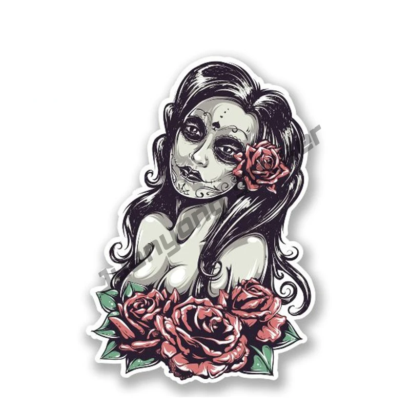Sugar Skull Woman Rose Face Lady Girl Zombie Car Sticker Window Waterproof Creative Decals Car Styling Car Accessories PVC13x8cm
Sugar Skull Woman Rose Face Lady Girl Zombie Car Sticker Window Waterproof Creative Decals Car Styling Car Accessories PVC13x8cm