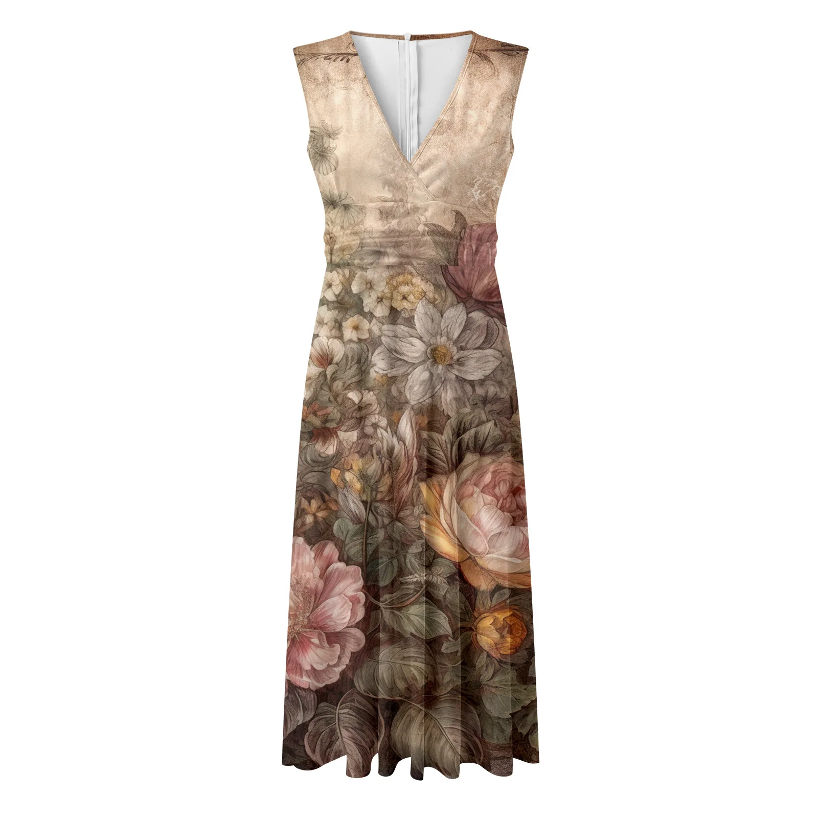 Women's Floral Printed Brithday Party Long Dresses Casual Sleeveless V Neck Boho Style Holiday Dress Elegant Female Beach Dress
Women's Floral Printed Brithday Party Long Dresses Casual Sleeveless V Neck Boho Style Holiday Dress Elegant Female Beach Dress