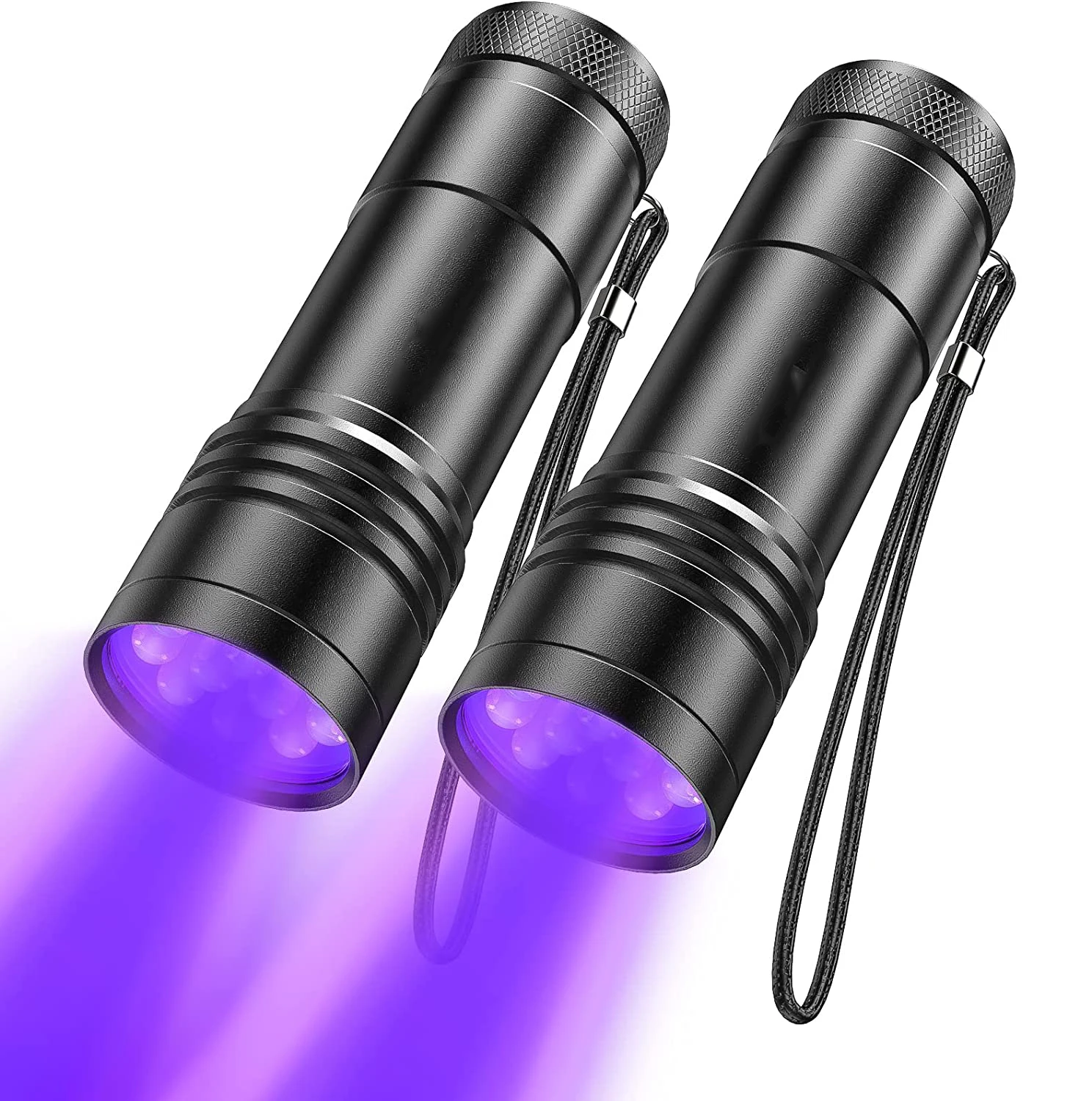 

C2 2 Pack 12LED UV Flashlights EDC LED Black Light Flashlights with 395 nm Black Light for Pet Urine and House Stains Detecting