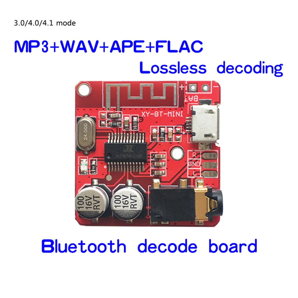 

XY-BT-Mini USB 3.7-5V Bluetooth Audio Receiver Board Bluetooth 5.0 MP3 Lossless Decoder Board Wireless Stereo Music Module