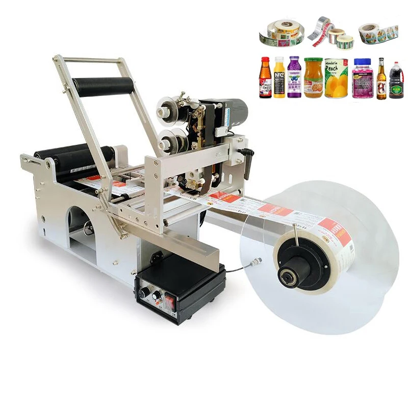 

Semi Automatic Labeling Machine Adhesive Sticker Labeler Beer Cans Round Bottle Applicator Mini