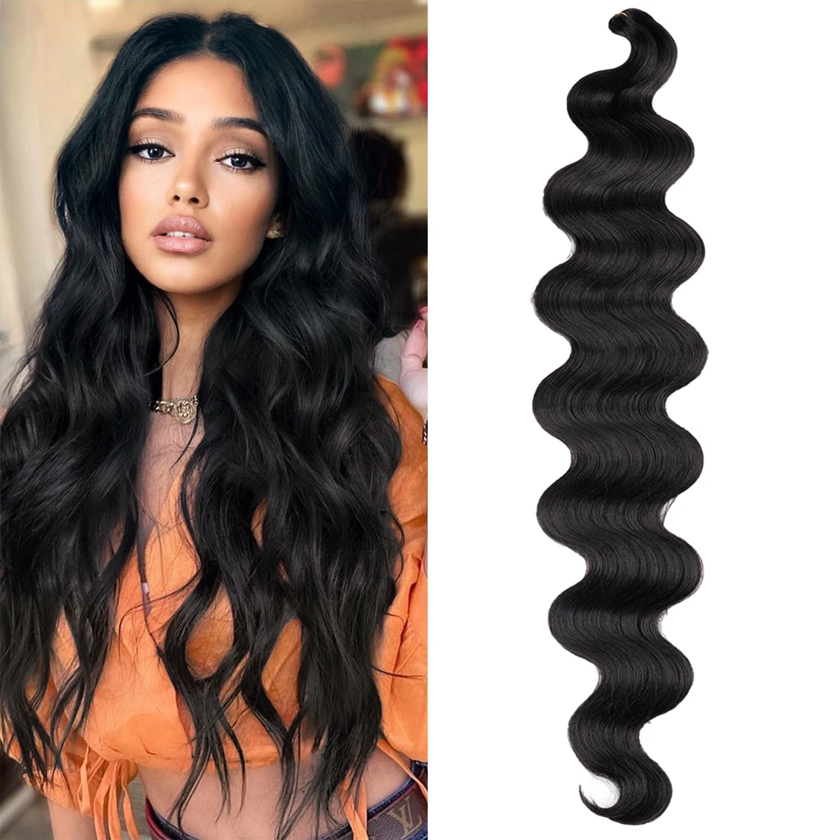 

Chorliss Body Wave Crochet Hair 22Inch Soft Long Synthetic Hair Braids Natural Wavy Ombre 613 Blonde Hair Extensions