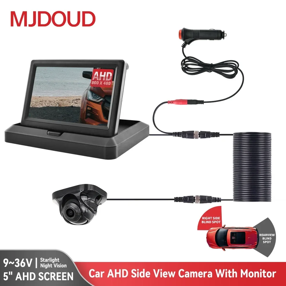 MJDOUD Car AHD Side Rear view Camera with Monitor for Vehicle Parking Truck Trailer Reversing Camera with Folding 5 Inch Screen
MJDOUD Car AHD Side Rear view Camera with Monitor for Vehicle Parking Truck Trailer Reversing Camera with Folding 5 Inch Screen
