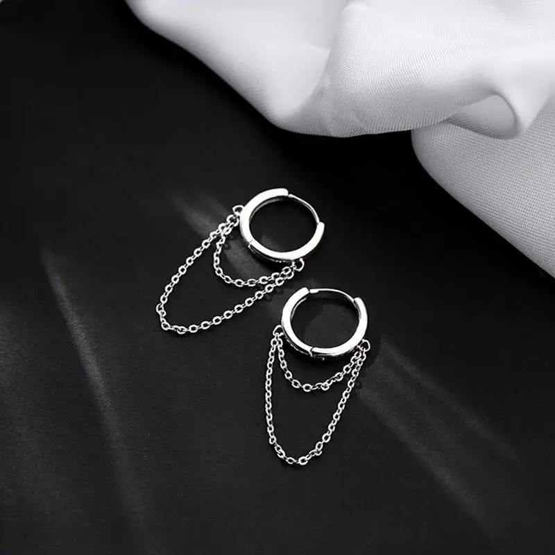 Petites boucles d'oreilles créoles rondes incrustées pour femmes, argent regardé 925 authentique, or Dainty, matiques, bijoux 3