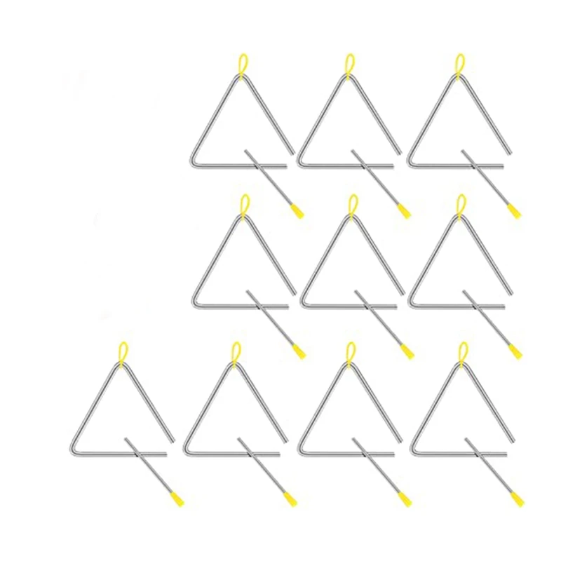 10PCS Triangle Hand Percussion Triangle Musical Instrument For Children Adult (6Inch)
10PCS Triangle Hand Percussion Triangle Musical Instrument For Children Adult (6Inch)