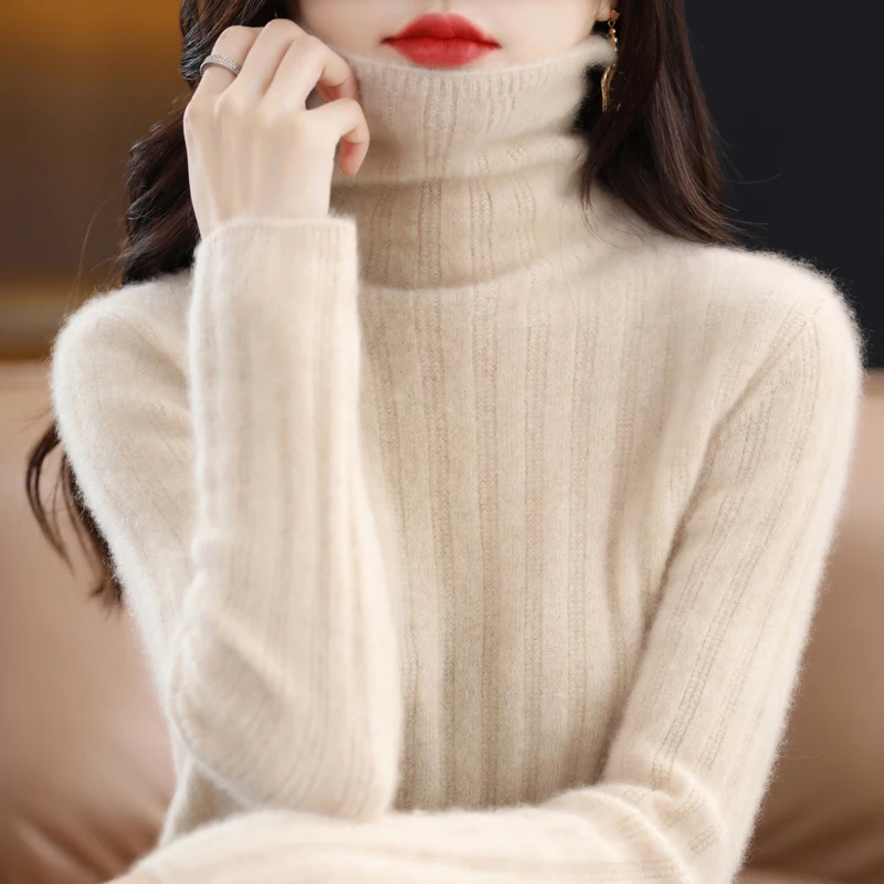 100% Merino Wool Cashmere Sweater Women Knitted Sweater Turtleneck Long Sleeve Pullover Autumn Winter Clothing Warm Jumper Tops
100% Merino Wool Cashmere Sweater Women Knitted Sweater Turtleneck Long Sleeve Pullover Autumn Winter Clothing Warm Jumper Tops