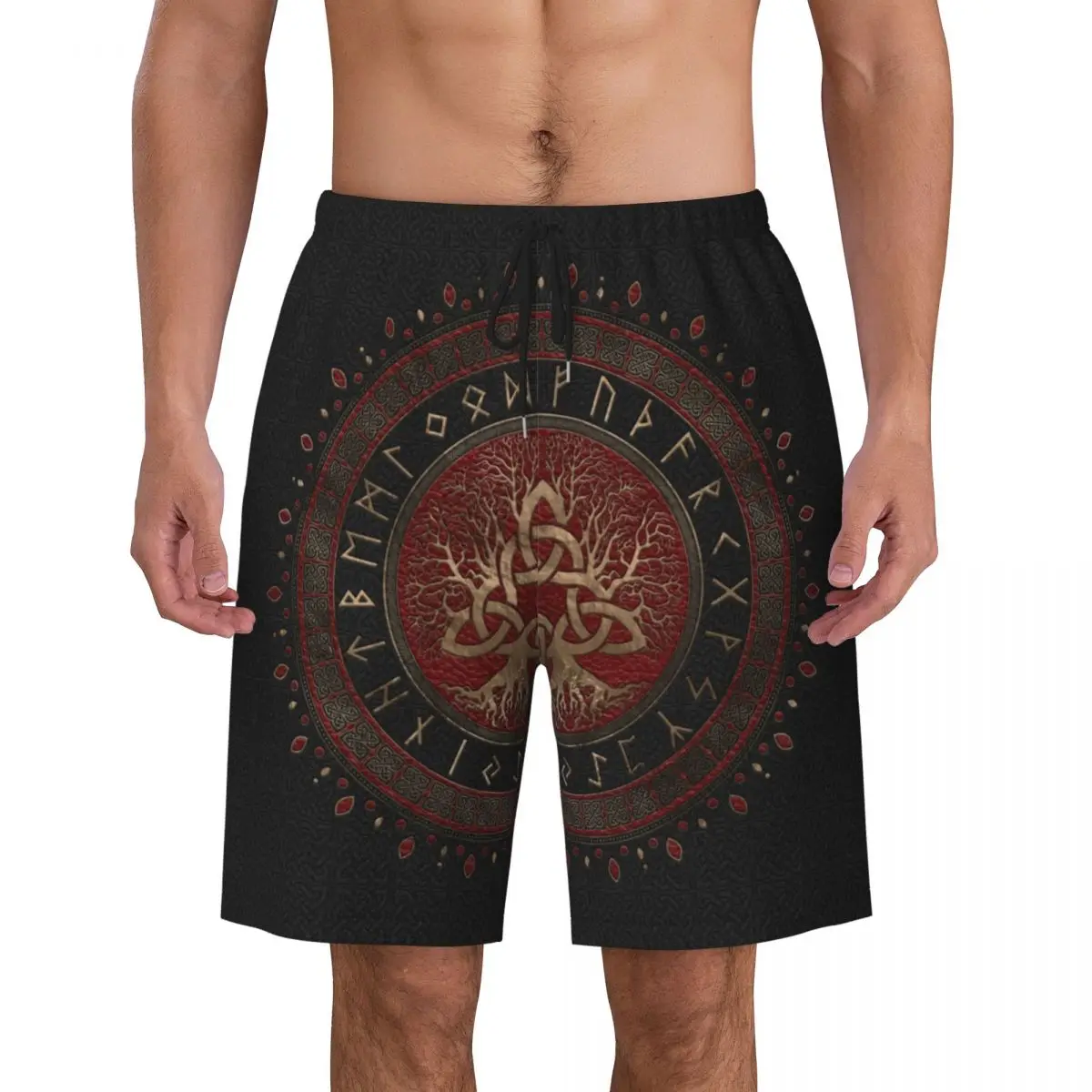 

Tree Of Life With Triquetra Boardshorts Quick Dry Board Shorts Viking Norse Yggdrasil Swim Trunks Swimwear Suits