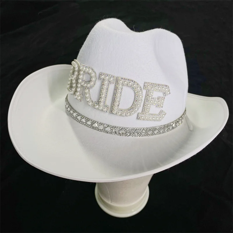 1pcs BRIDE Cowboy Hat Wedding Decorations Bachelorette Hen Party Bridal Shower Wedding marriage Gift
1pcs BRIDE Cowboy Hat Wedding Decorations Bachelorette Hen Party Bridal Shower Wedding marriage Gift